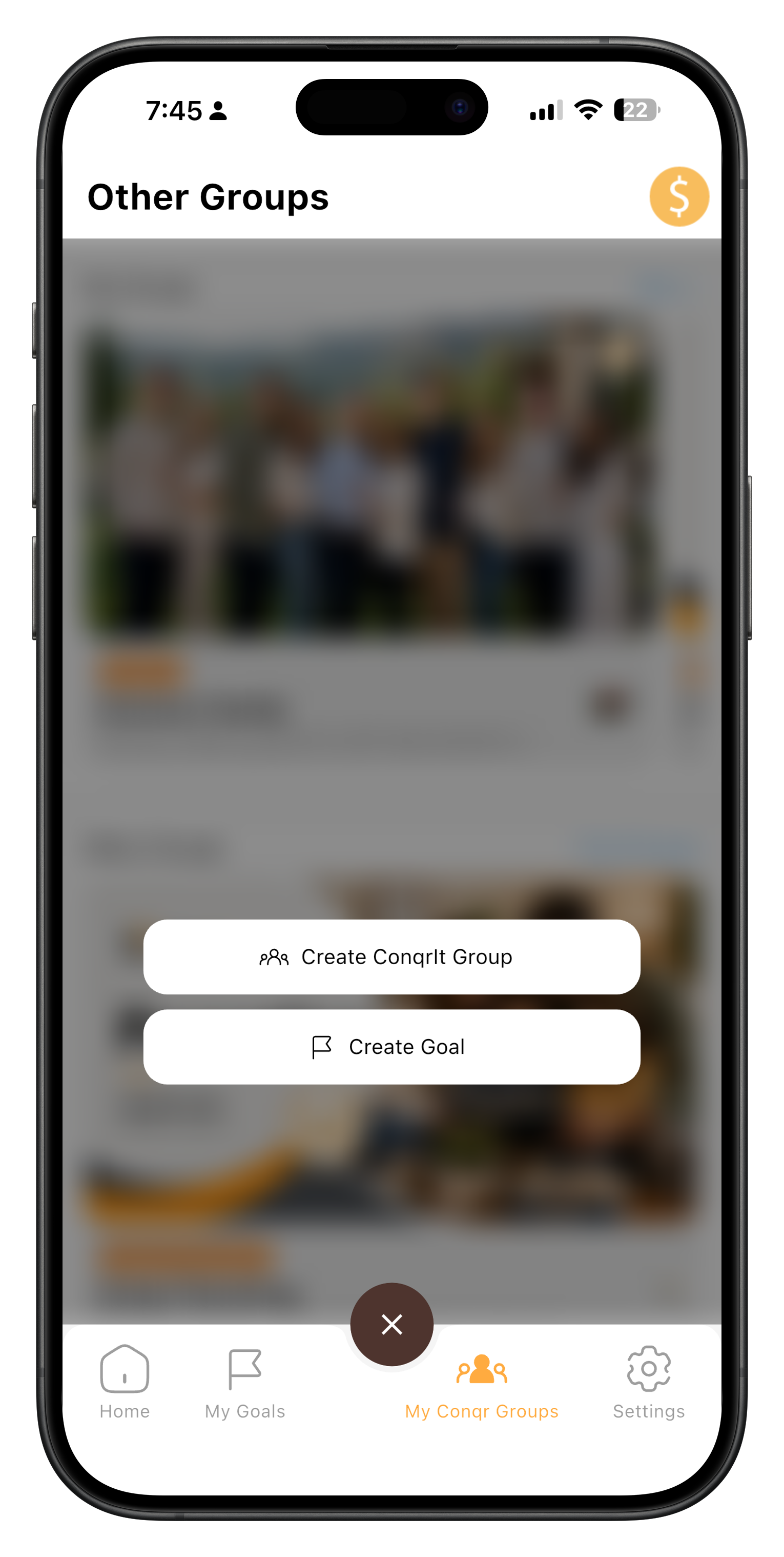 Create goal step 1